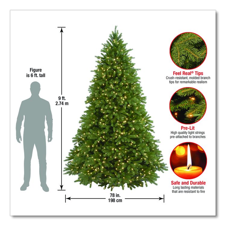 Pre-Lit Grande Fir Pencil Slim Tree, 78" x 78" x 108", Green Tree, Green Tree Stand