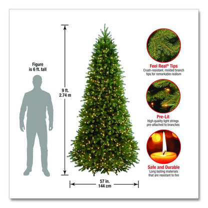 Pre-Lit Jersey Fraser Fir Slim Tree, 57" x 57" x 108", Green Tree, Green Tree Stand