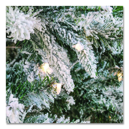 Pre-Lit Snowy Mixed Pine Tree, 44" x 44" x 78", Green Tree, Green Tree Stand