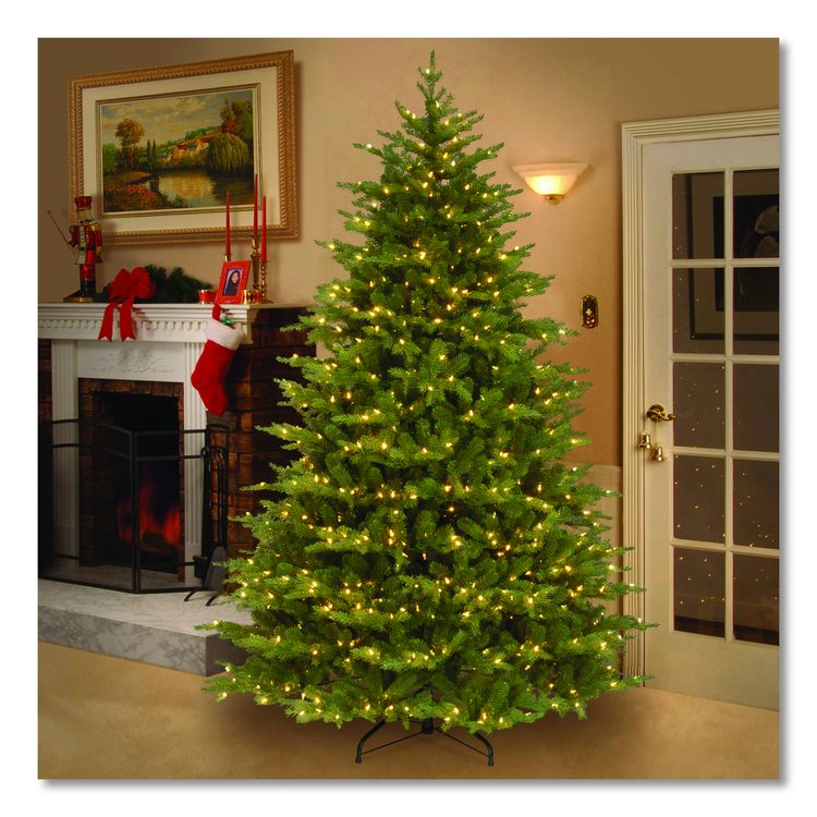 Pre-Lit Nordic Spruce Medium Tree, 60" x 60" x 90", Green Tree, Green Tree Stand