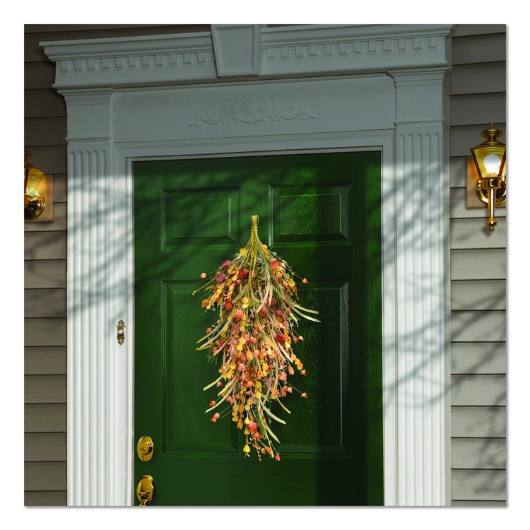 Fall Teardrop Decoration, 16" x 30" x 2", Orange