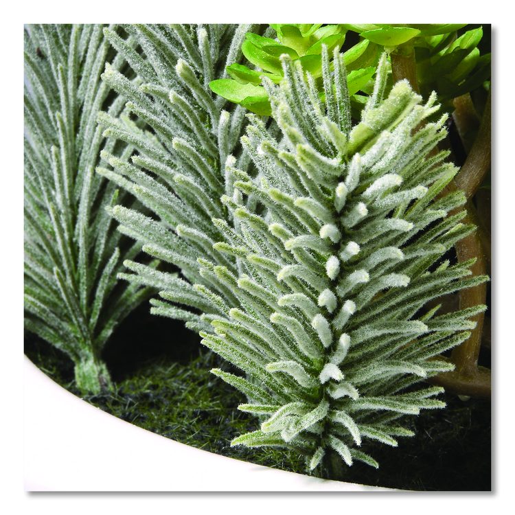 Spring Potted Plant, 8" x 8" x 8", Green Plant, White Pot