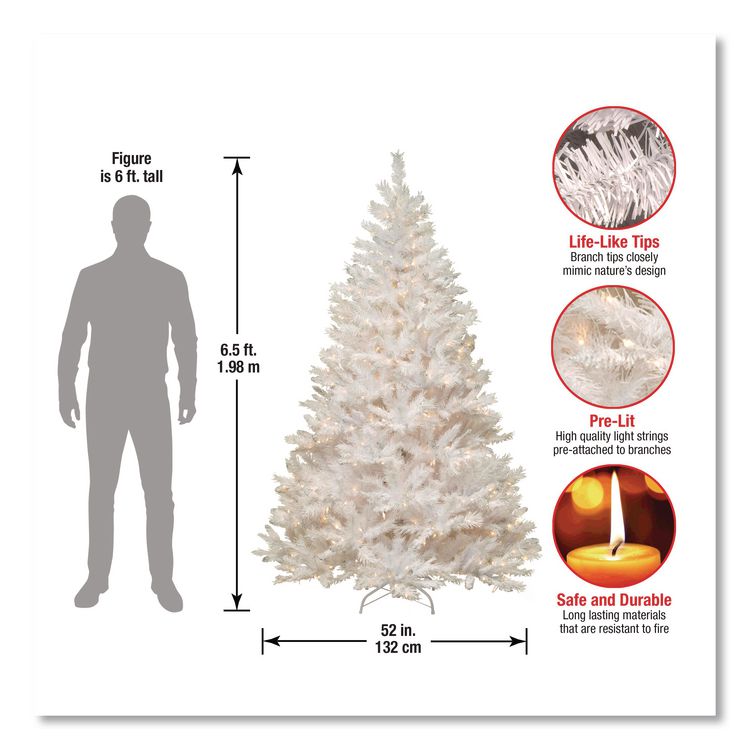 Pre-Lit Winchester Pine Tree, 52" x 52" x 78", White Tree, White Tree Stand