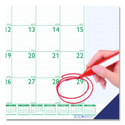 Express Track Monthly Desk Pad Calendar, 22 x 17, White/Teal Sheets, Teal Binding, 13-Month: Jan 2026 to Jan 2027