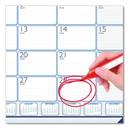 Recycled Contempo Desk Pad Calendar, 22 x 17, White/Blue Sheets, Blue Binding, Blue Corners, 12-Month (Jan to Dec): 2026