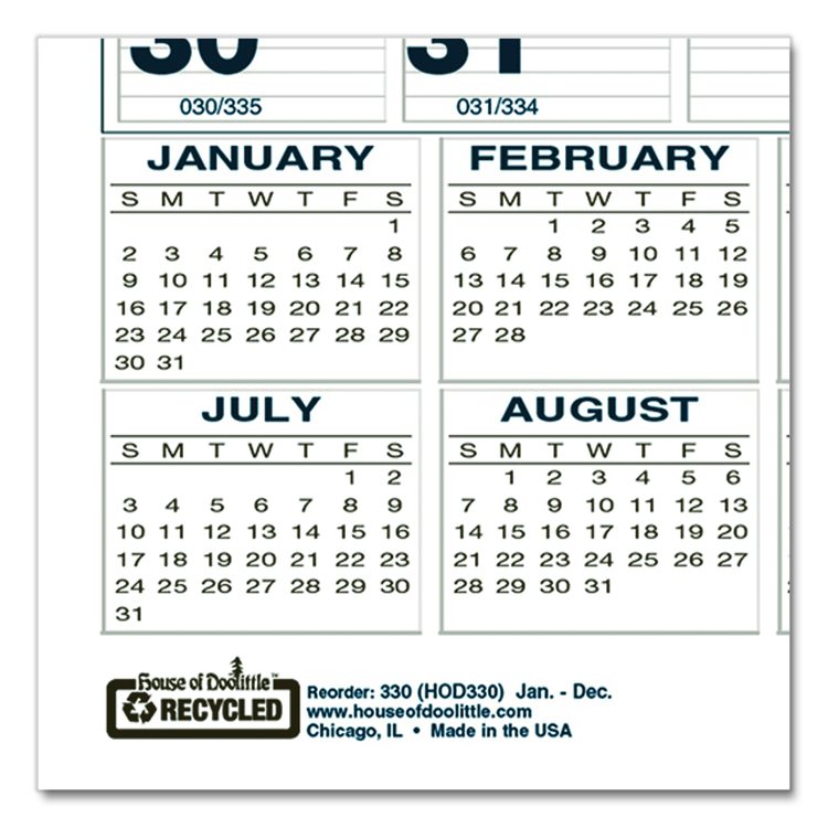 Bar Harbor Recycled Wirebound Monthly Wall Calendar, 6 x 7, White/Blue/Gray Sheets, 12-Month (Jan-Dec): 2026