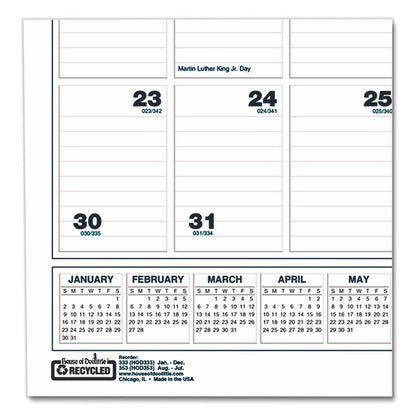 Academic Year Bar Harbor Recycled Wirebound Monthly Wall Calendar, 12 x 17, White/Blue Sheets, 12-Month (Aug-July): 2025-2026
