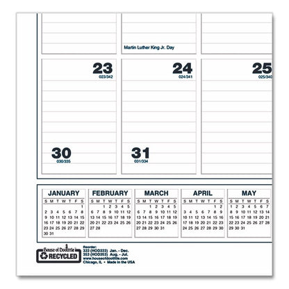 Academic Year Bar Harbor Recycled Wirebound Monthly Wall Calendar, 15.5 x 22, White/Blue Sheets, 12-Month(Aug-July):2025-2026