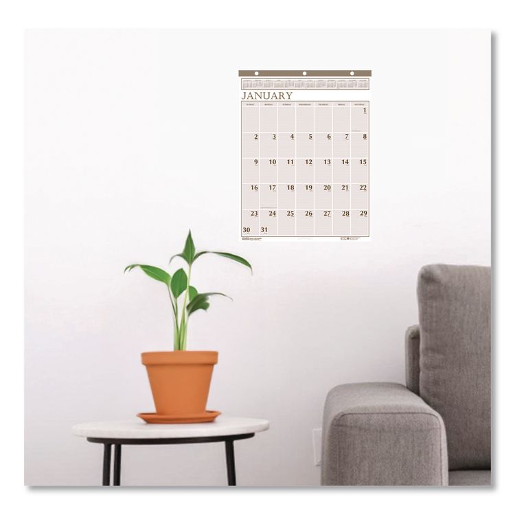 Large Print Recycled Monthly Wall Calendar, 20 x 26, Beige Sheets, 12-Month (Jan to Dec): 2026