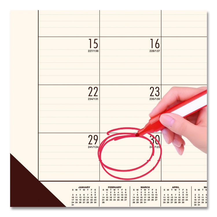 EcoTones Recycled Monthly Desk Pad Calendar, 22 x 17, Moonlight Cream Sheets, Brown Corners, 12-Month (Jan to Dec): 2026