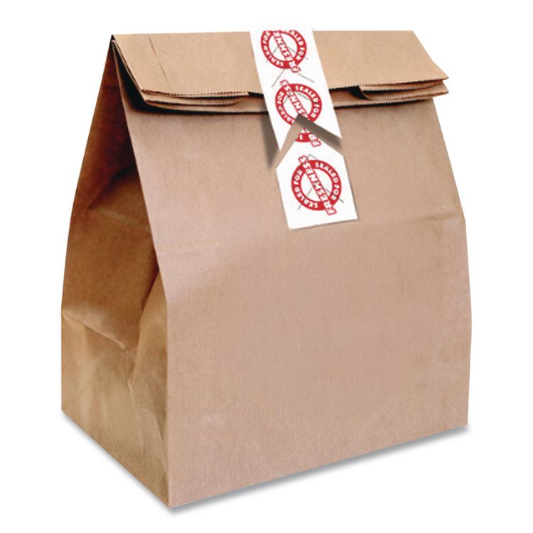 Tamper Seal Label, 1.88 x 6, Red/White, 500/Roll, 4 Rolls/Carton