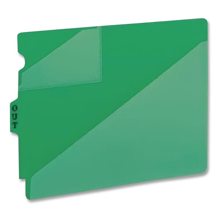 End Tab Poly Out Guides, Two-Pocket Style, 1/3-Cut End Tab, Out, 8.5 x 11, Green, 50/Box
