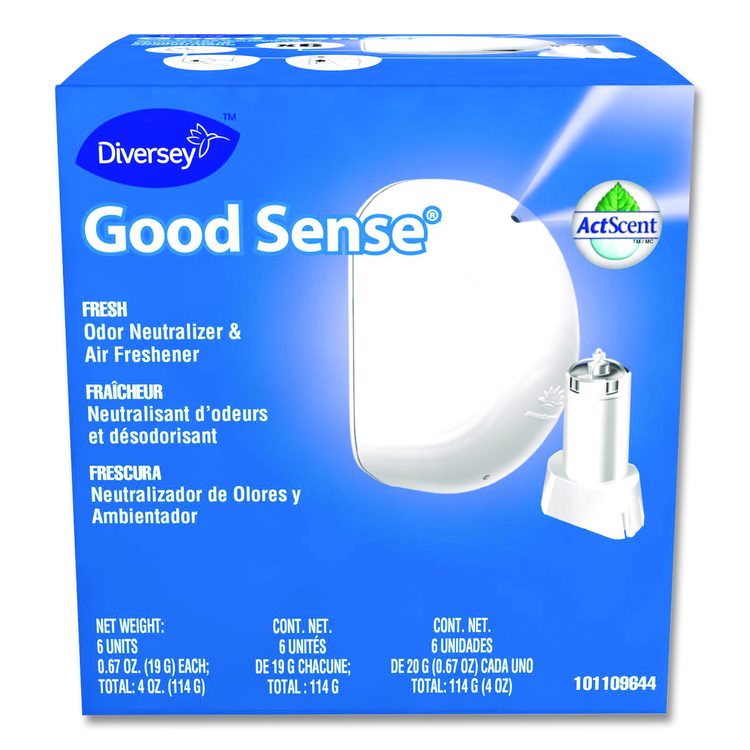Good Sense Automatic Spray System, Fresh, Yellow, 0.67 oz Cartridge, 12/Carton