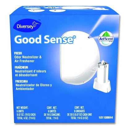 Good Sense Automatic Spray System, Fresh, Yellow, 0.67 oz Cartridge, 12/Carton