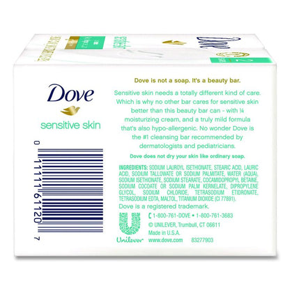 Sensitive Skin Bath Bar, Unscented, 3.75 oz, 8 Bars/Pack, 9 Packs/Carton