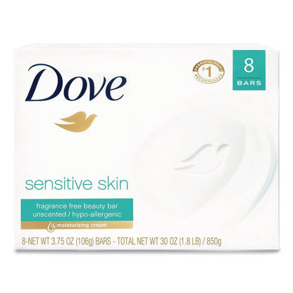 Sensitive Skin Bath Bar, Unscented, 3.75 oz, 8 Bars/Pack, 9 Packs/Carton