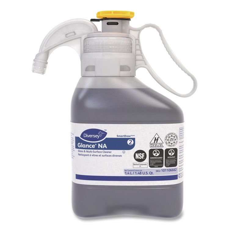 Glance NA Glass and Multi-Surface Cleaner SC, Unscented, 1.4 L SmartDose, 2/Carton