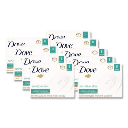Sensitive Skin Bath Bar, Unscented, 3.75 oz, 8 Bars/Pack, 9 Packs/Carton
