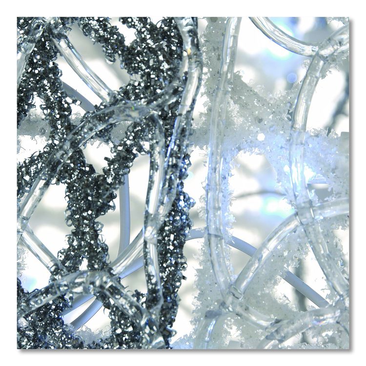 Pre-Lit Decorated White Gift Box Assortment, AC Powered, Cool White LED Lights, 8", 10", 12", White