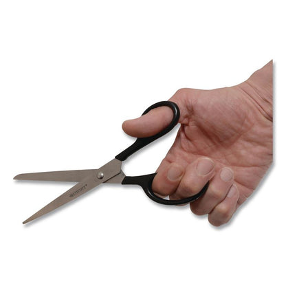 Straight Contract Scissors, 8" Long, 3" Cut Length, Straight Black Handle