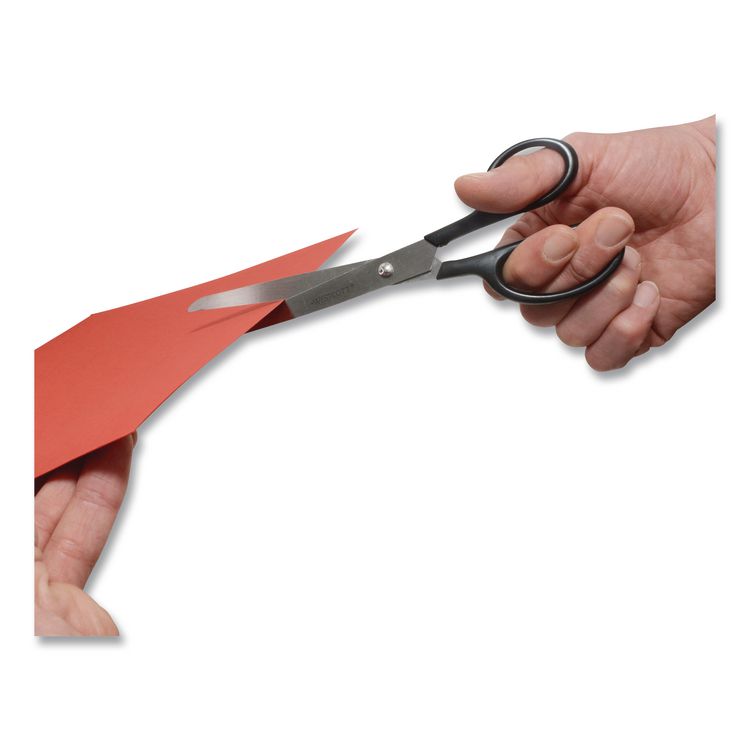 Straight Contract Scissors, 8" Long, 3" Cut Length, Straight Black Handle