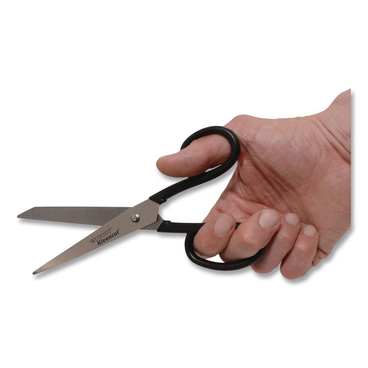 Kleencut Stainless Steel Shears, 8" Long, 3.75" Cut Length, Straight Black Handle