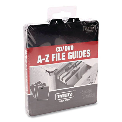 A-Z CD File Guides, 1/3-Cut Top Tab, A to Z, 5 x 5.75, Black, 26/Set