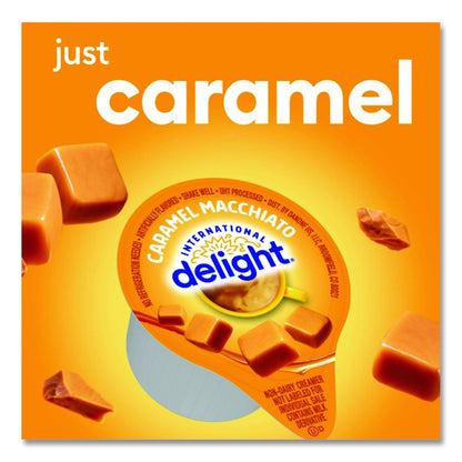 Flavored Liquid Non-Dairy Coffee Creamer, Caramel Macchiato, 0.5 oz Mini Cups, 24/Box
