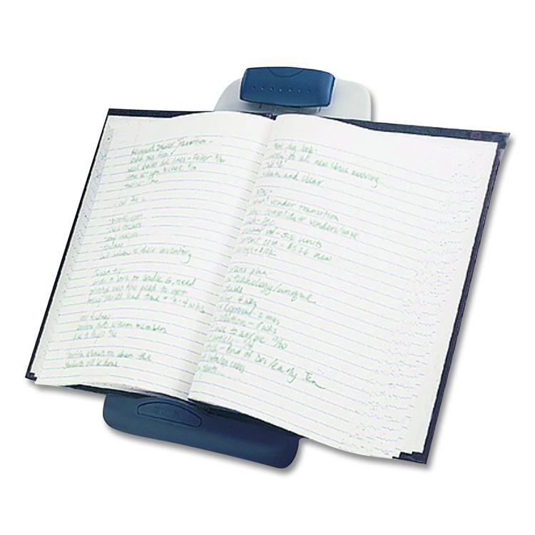 InSight Adjustable Book/Copyholder, Holds Up to 50 Legal Size Sheets, Metal, Midnight Blue/Gray
