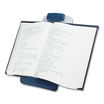 InSight Adjustable Book/Copyholder, Holds Up to 50 Legal Size Sheets, Metal, Midnight Blue/Gray