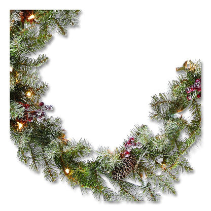 Pre-Lit Dunhill Fir Garland, AC Powered, Clear Incandescent Lights, 108" Long, Green