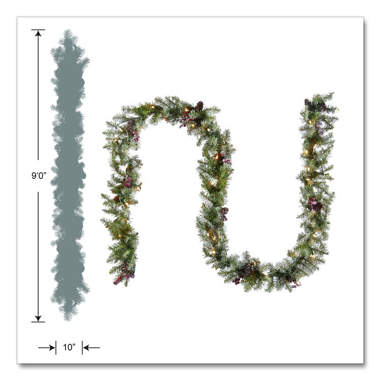 Pre-Lit Dunhill Fir Garland, AC Powered, Clear Incandescent Lights, 108" Long, Green