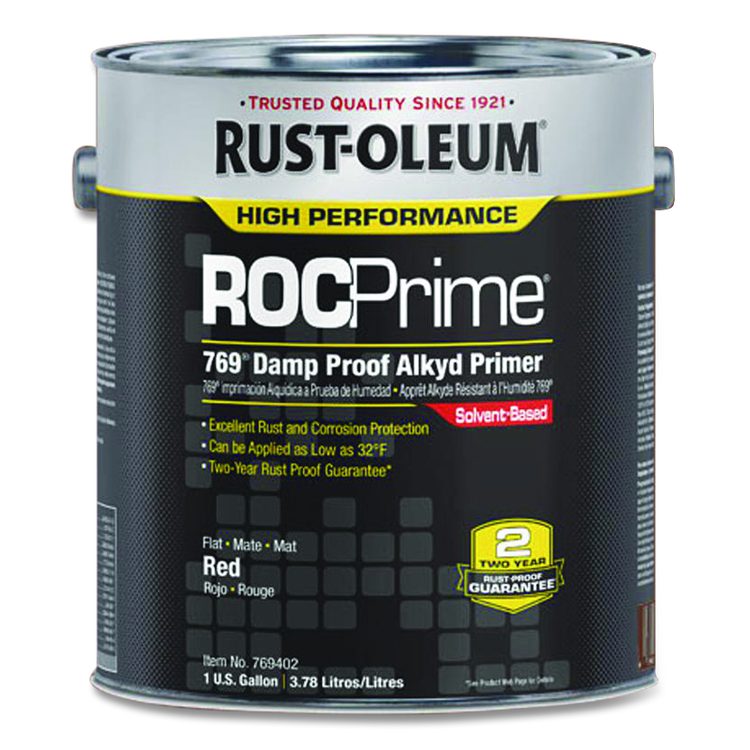 ROCPrime 769 Damp Proof Alkyd Primer, Flat Red, 1 gal Bucket/Pail, 2/Carton