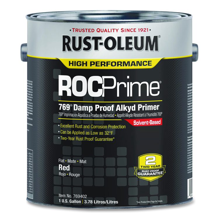 ROCPrime 769 Damp Proof Alkyd Primer, Flat Red, 1 gal Bucket/Pail, 2/Carton