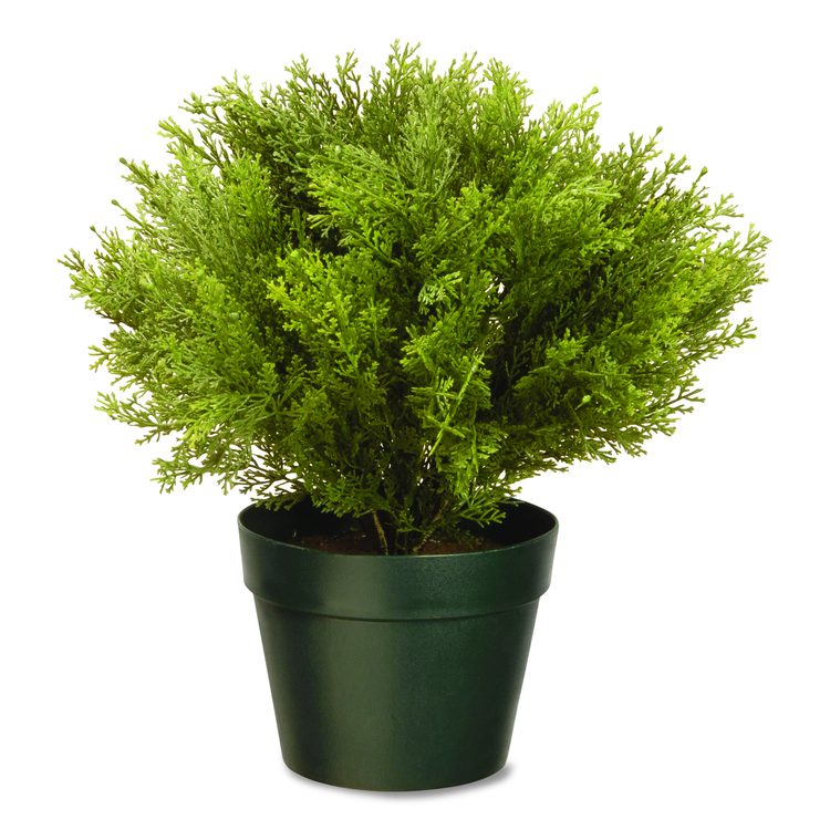 Artificial Globe Juniper, 15" x 15" x 15", Green Plant, Green Pot