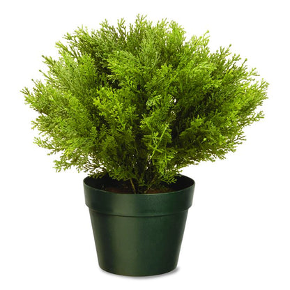 Artificial Globe Juniper, 15" x 15" x 15", Green Plant, Green Pot