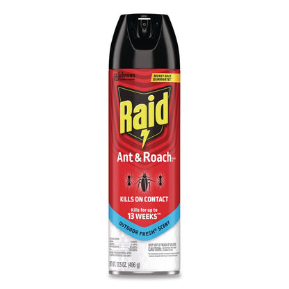 Ant and Roach Killer, 17.5 oz Aerosol Spray, Outdoor Fresh, 12/Carton