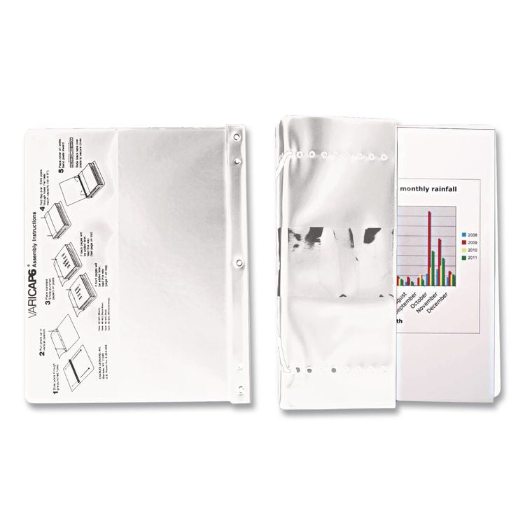 VariCap Expandable Binder, 2 Posts, 6" Capacity, 11 x 8.5, White