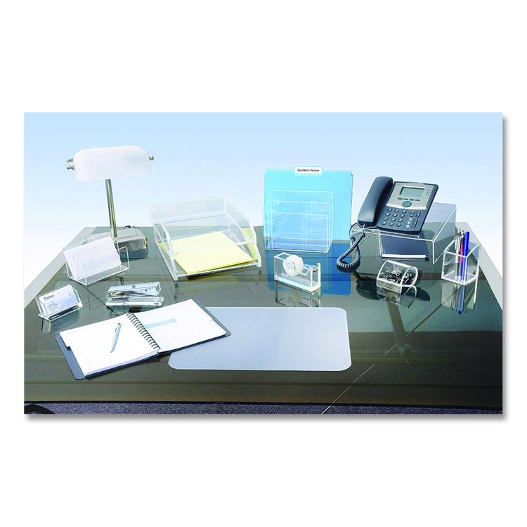 Clear Acrylic Letter Tray, 2 Sections, Letter Size Files, 10.5" x 13.75" x 2.5", Clear, 2/Pack