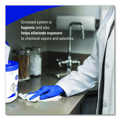 WetTask System Prep Wipers for Bleach/Disinfectants/Sanitizers Hygienic Enclosed System Refills, w/Canister, 55/RL,12 Roll/CT