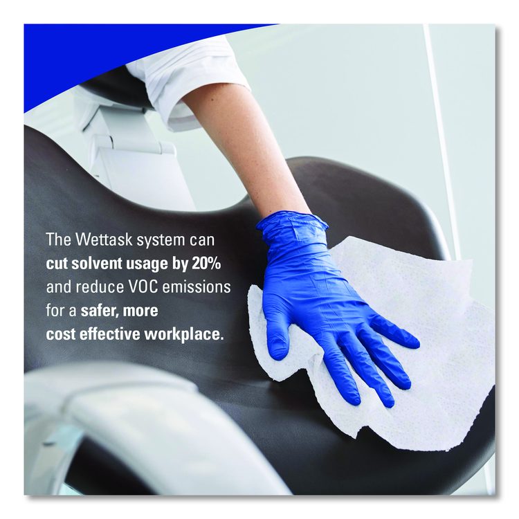 WetTask System Prep Wipers for Bleach/Disinfectants/Sanitizers Hygienic Enclosed System Refills, w/Canister, 55/RL,12 Roll/CT