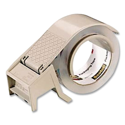 Compact and Quick Loading Dispenser for Box Sealing Tape, 3" Core, For Rolls Up to 2" x 50 m, Gray