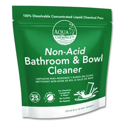 Aqua ChemPacs Non-Acid Bathroom and Bowl Cleaner, Lavender Scent, 6 g Packets, 80 Chem Pacs/Pack, 4 Packs/Carton