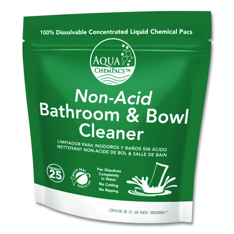 Aqua ChemPacs Non-Acid Bathroom and Bowl Cleaner, Lavender Scent, 6 g Packets, 80 Chem Pacs/Pack, 4 Packs/Carton
