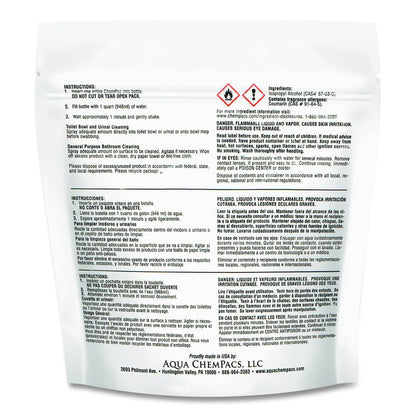 Aqua ChemPacs Acidic Bathroom and Bowl Cleaner, Lavender Scent, 4 g Packets, 12 ChemPacs/Bag with 1 qt Spray Bottle