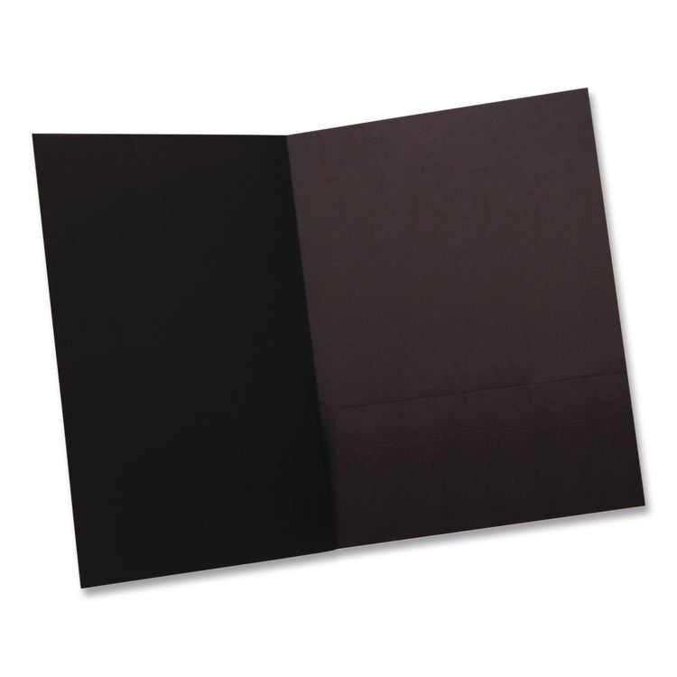 Monogram Executive Twin Pocket Folders, Accommodates (80) 11 x 8.5 Sheets, Black/Gold, 4/Pack