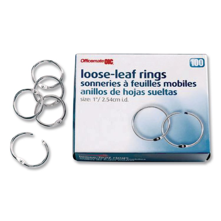 Book Rings, 1" Diameter, 100/Box