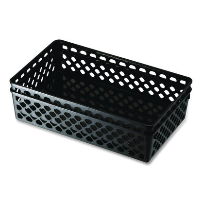 Recycled Supply Basket, Plastic, 10.06 x 6.13 x 2.38, Black, 2/Pack