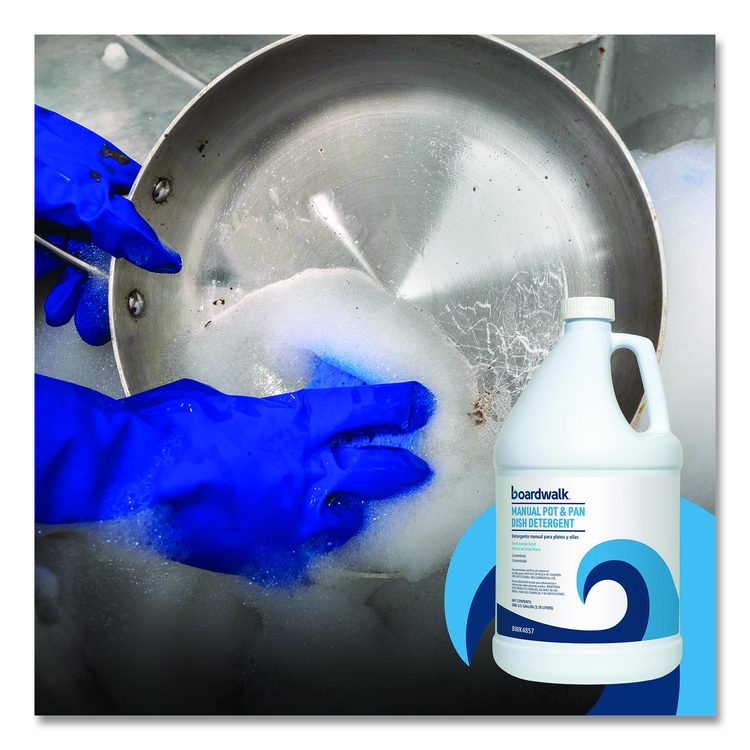 Manual Pot and Pan Dish Detergent, Fresh Breeze Scent, 1 gal Bottle, 4/Carton