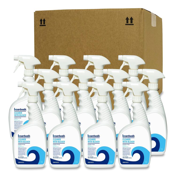 Cleaner with Bleach, Apple Scent, 32 oz Bottle, 12/Carton